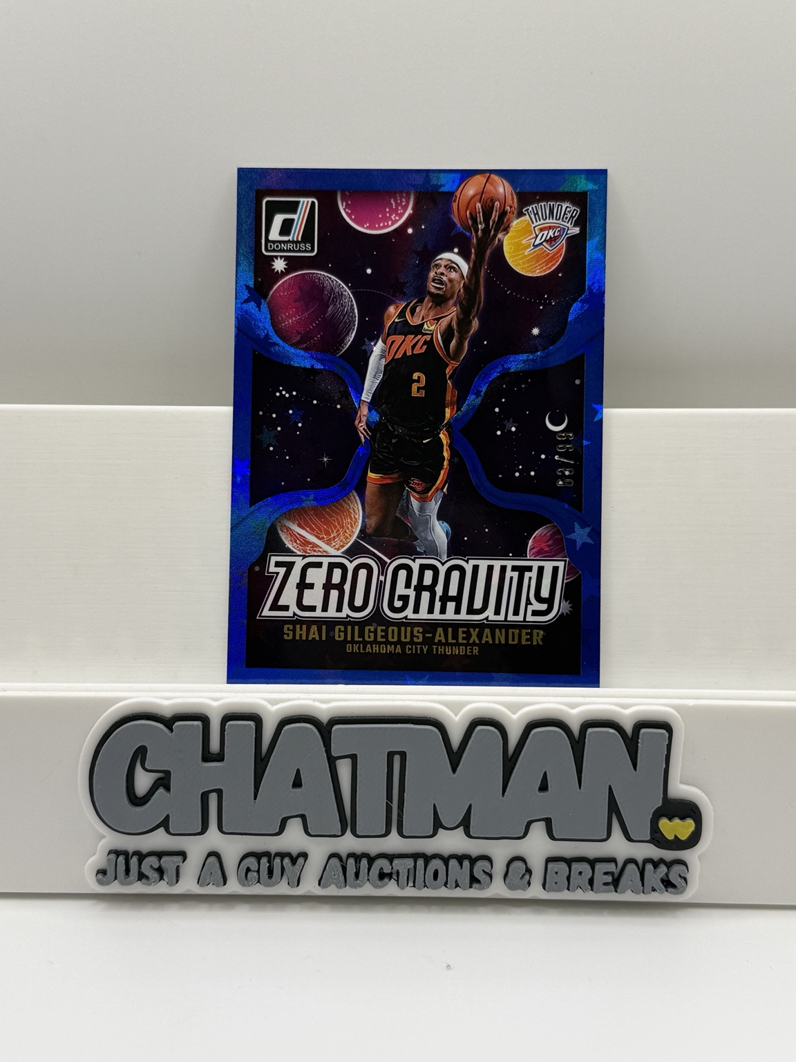 Shai Gilgeous-Alexander Zero Gravity card on a Chatman display